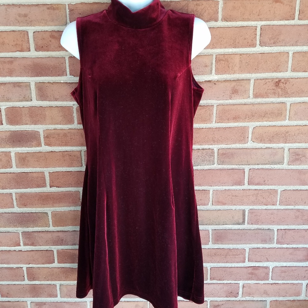 Maroon Velvet Dress